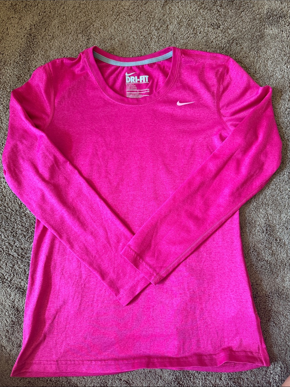 Nike ladies Long Sleeve Dri-FIT Top - Hot Pink